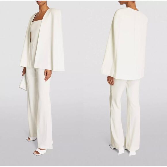 Alice + Olivia Pants - NEW NWT Alice + Olivia Nova Cape Jumpsuit White Ivory size 2